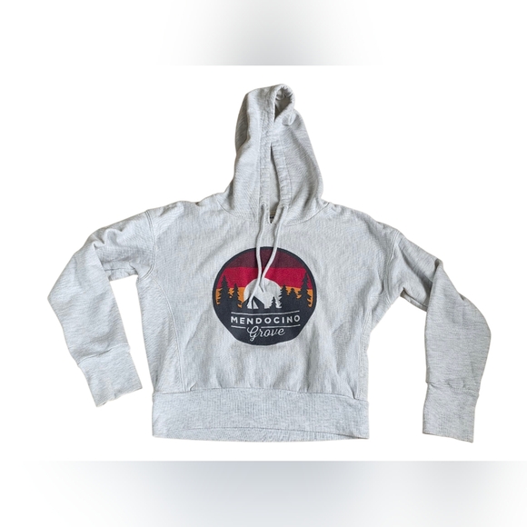 Champion Tops - Champion Cream Mendocino Grove Graphic Pullover Hoodie Size XS